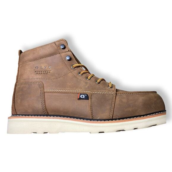 Brand New QLTY Safety Toe - Steel Toe Brown Leather Work Boot Men’s Size 14 main image 5